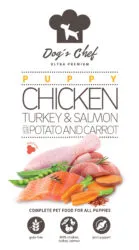 Dog’s Chef CHICKEN, TURKEY & SALMON WITH SWEET POTATO AND CARROT Puppy