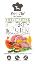 Dog’s Chef  FREE RANGE TURKEY & PORK WITH PAPAYA AND ZUCCHINI Small Breed